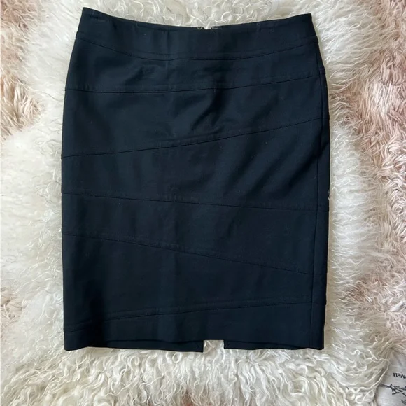 I.N.C. Black pencil skirt knee length bodycon classic fit bandage style stitchin - Picture 2 of 4